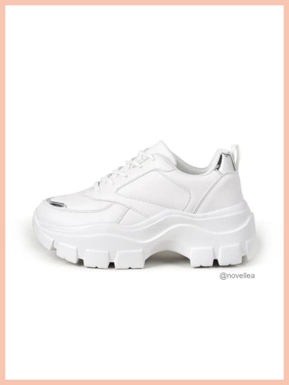 Chunky Platform Sneakers Lace-Up PU Walking Shoes Women